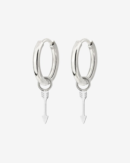 Cupid Arrow Hoopies Silver