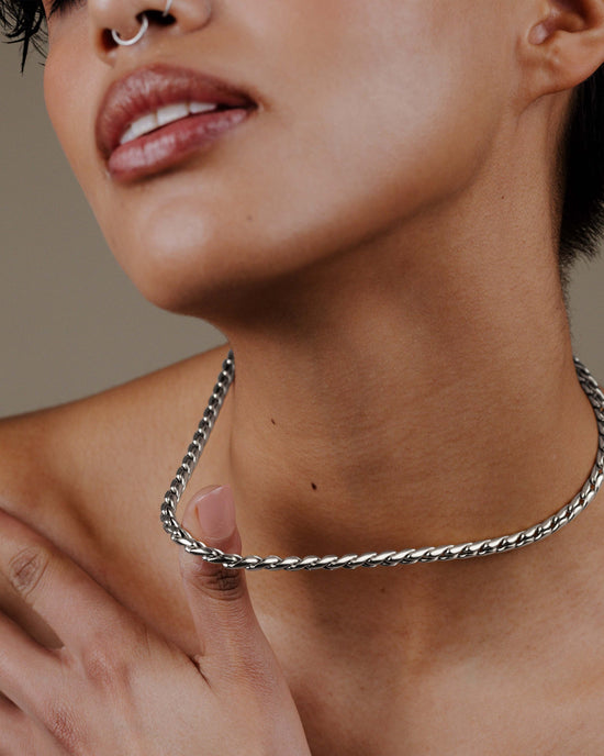 Spiral Links Necklace Silver
