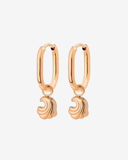 Curvy Wave Oval Hoop Set Baby Rose Gold