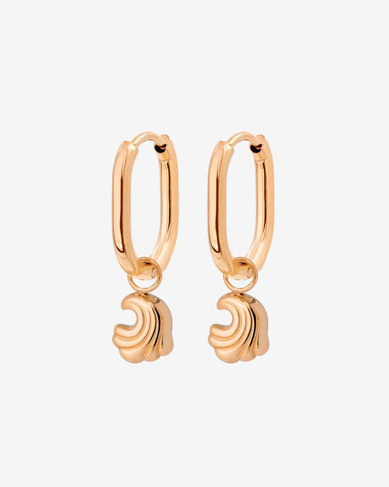 Curvy Wave Oval Hoop Set Baby Rose Gold