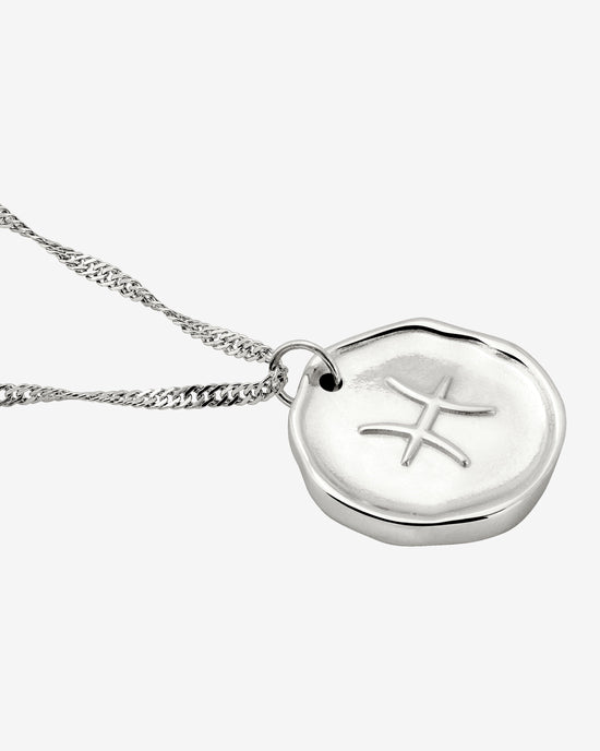 Zodiac Necklace – Pisces Silver