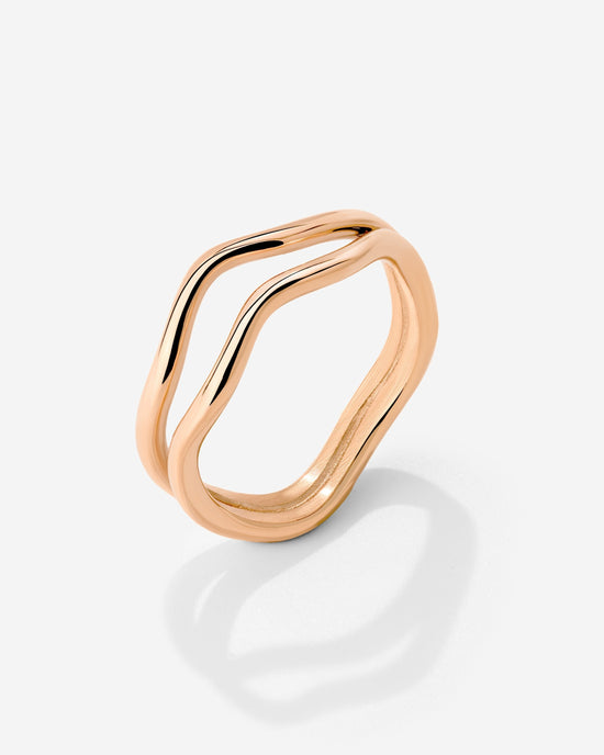 Double Wave Ring Rose Gold