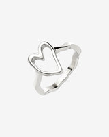 Flowy Heart Ring Silver