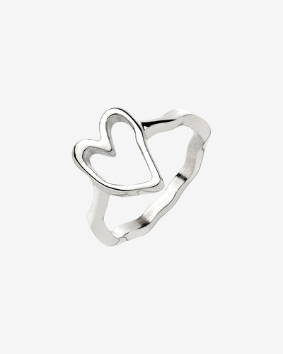 Flowy Heart Ring Silver