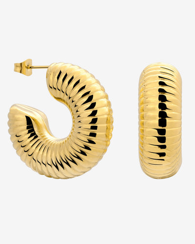 Spiral of Love Hoop Studs Large Gold