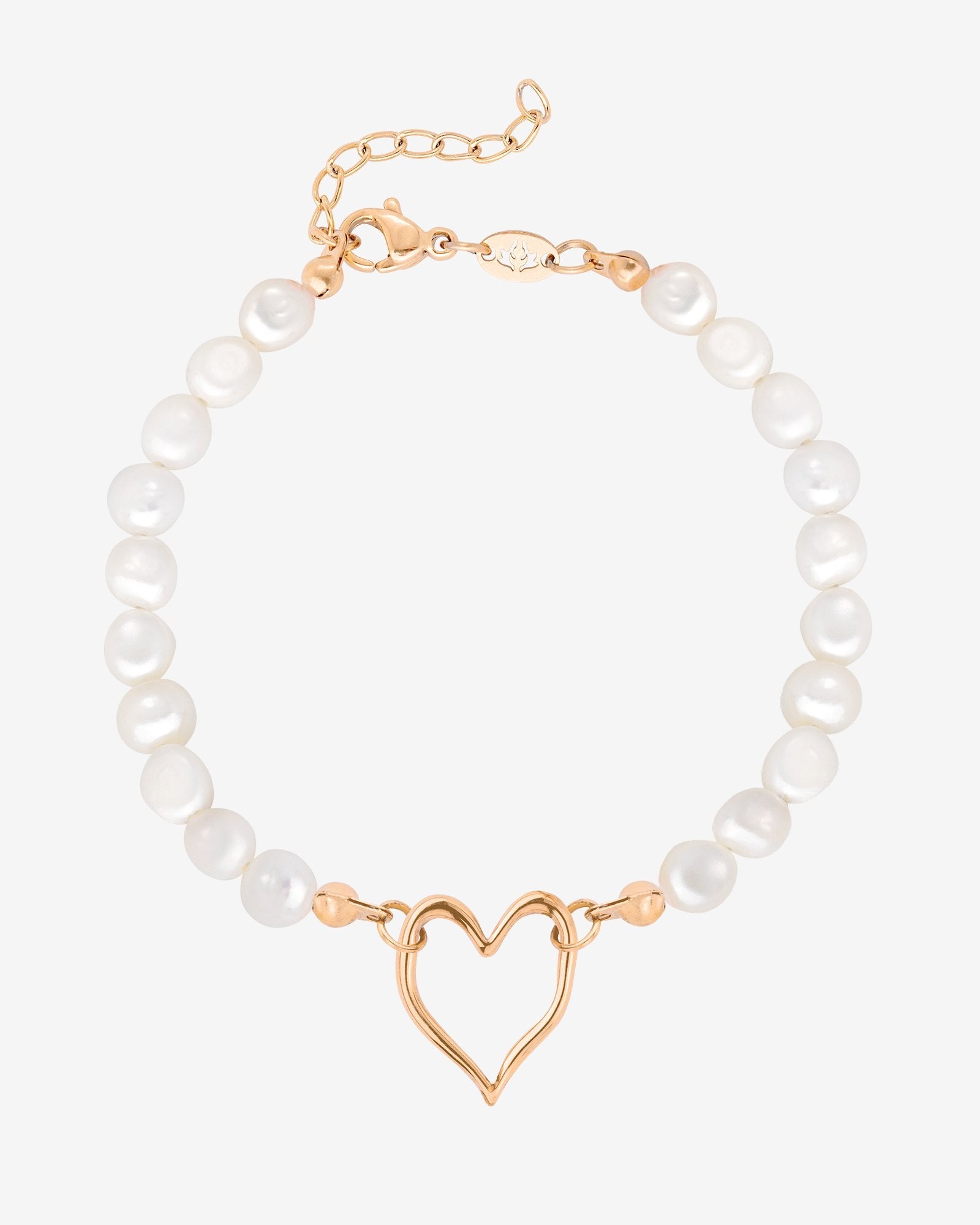 Melting Heart Pearl Bracelet Rose Gold