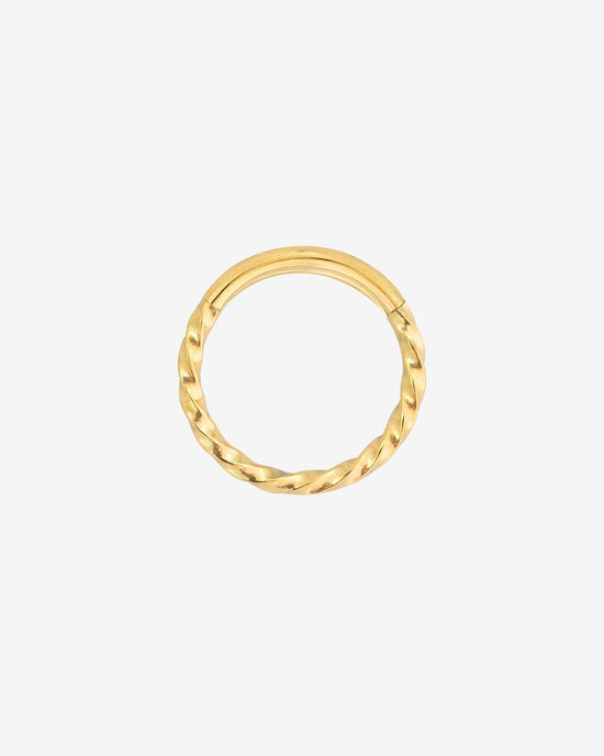Twisted Click Piercing Ring Gold