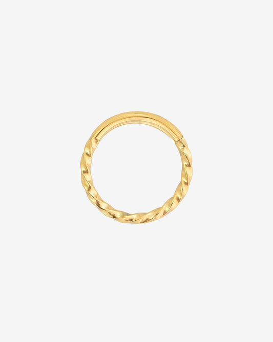 Twisted Click Piercing Ring Gold