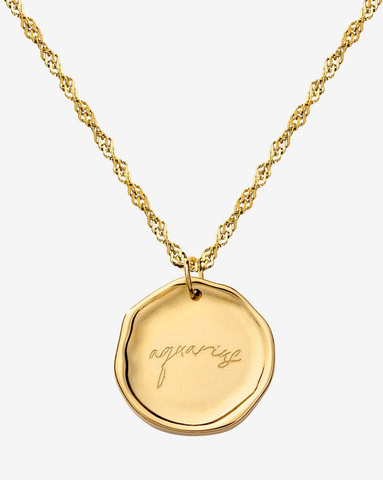 Zodiac Necklace – Aquarius Gold