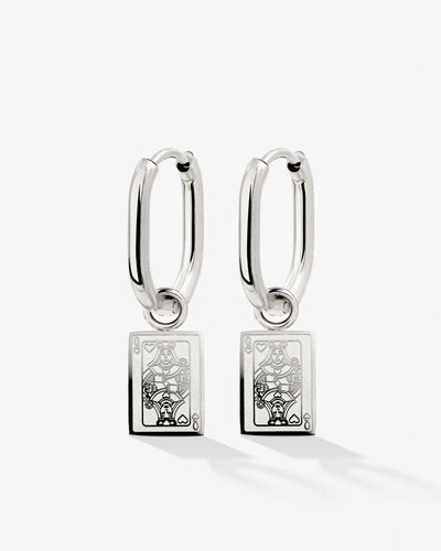Like a Queen Oval Hoop Set Baby Silver