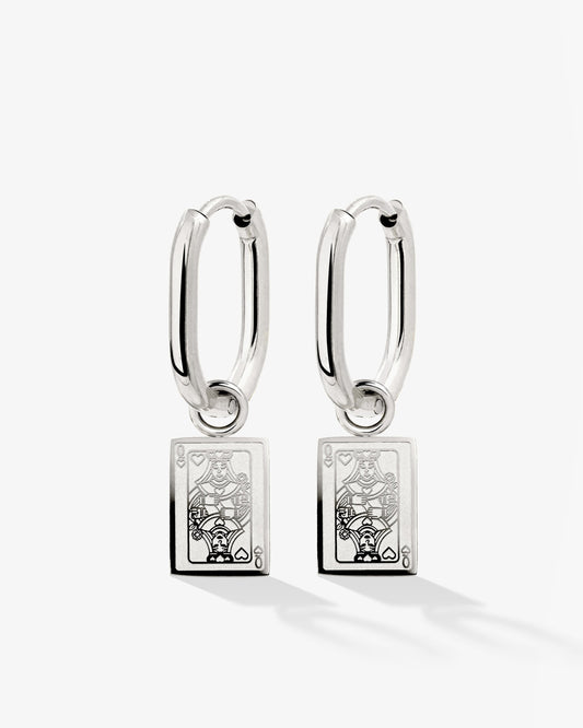 Like a Queen Oval Hoop Set Baby Silver