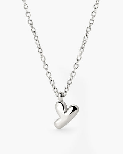Bubble Letter Necklace Silver
