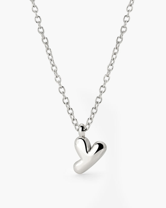 Bubble Letter Necklace Silver