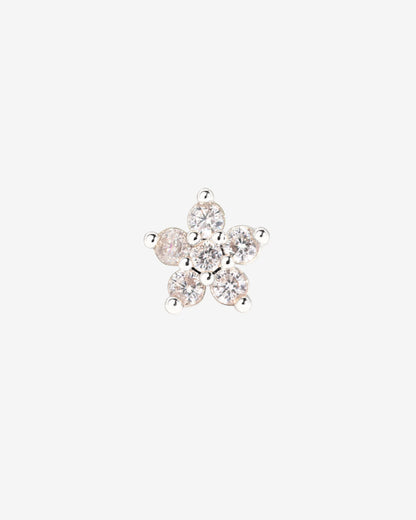 Radiant Flower Piercing Stud Silver