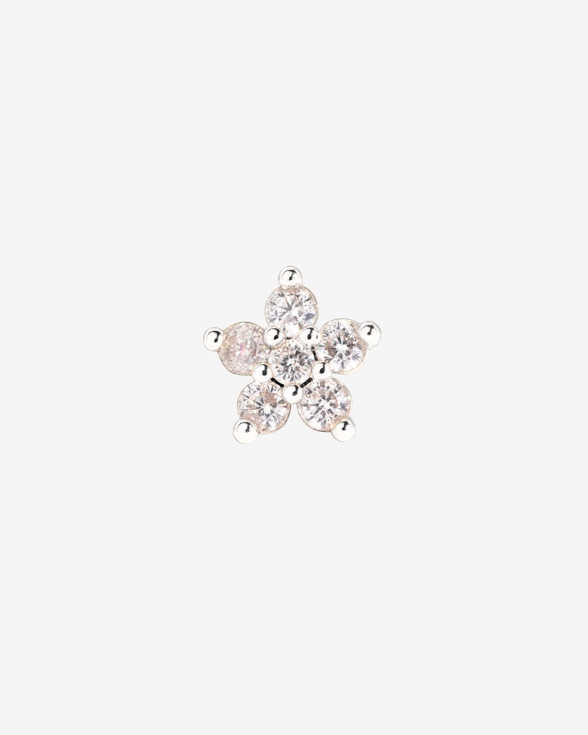 Radiant Flower Piercing Stud Silver