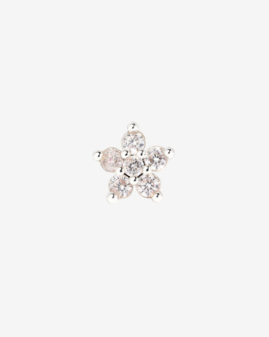 Radiant Flower Piercing Stud Silver