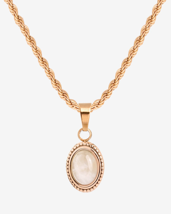 Blush Quartz Necklace Rose Gold