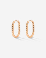 Oval Twisted Hoops Baby Rose Gold
