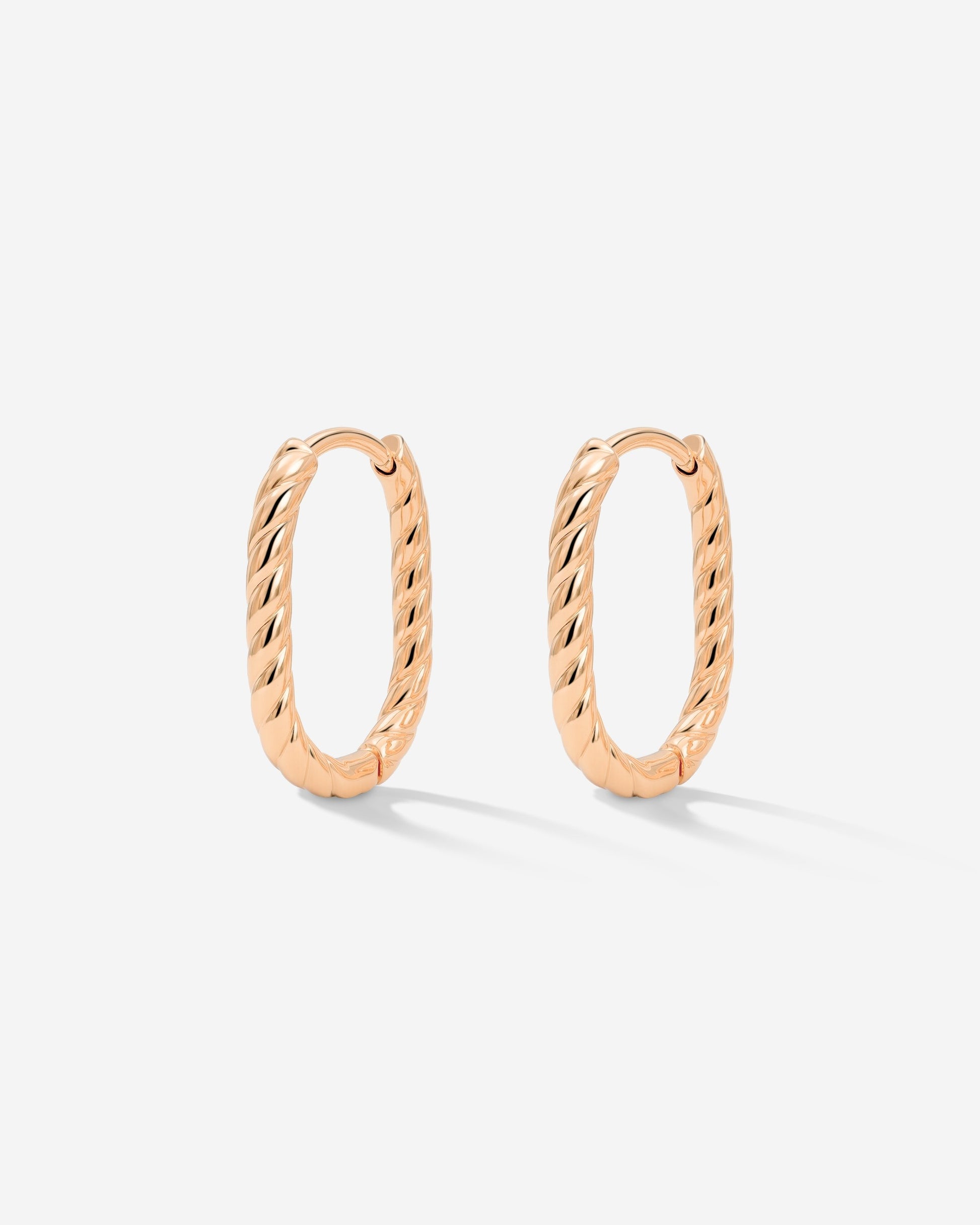 Oval Twisted Hoops Baby Rose Gold