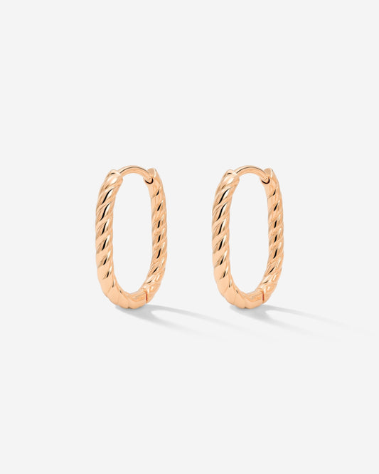 Oval Twisted Hoops Baby Rose Gold