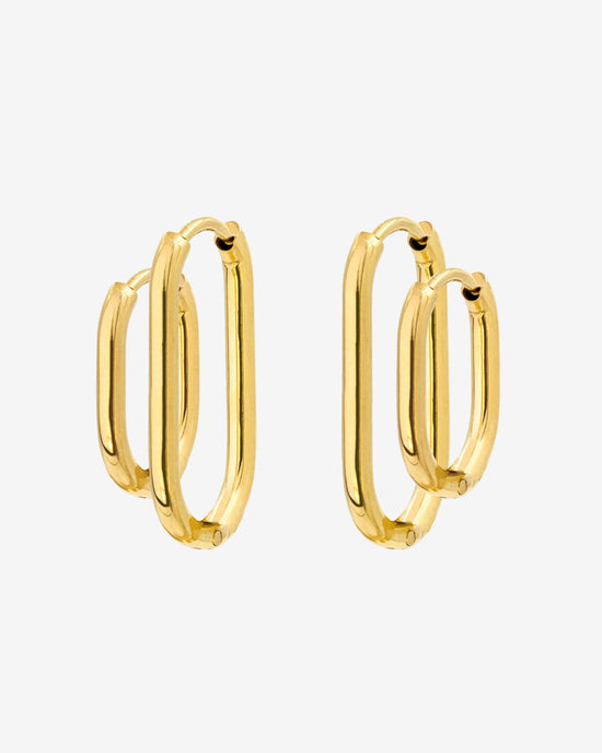 Oval Clean Hoop Set Gold
