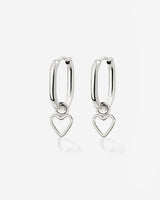 Light Heart Oval Hoopies Silver