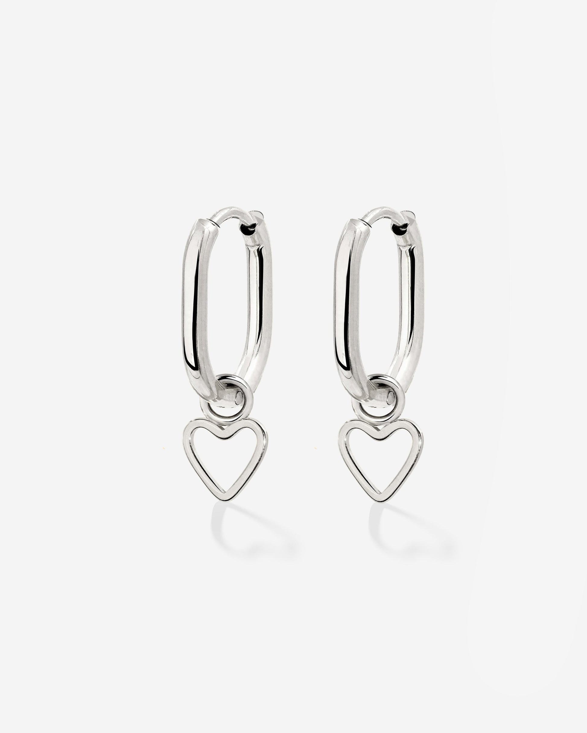 Light Heart Oval Hoopies Silver