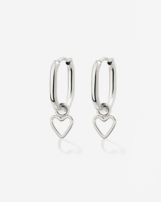 Light Heart Oval Hoopies Silver