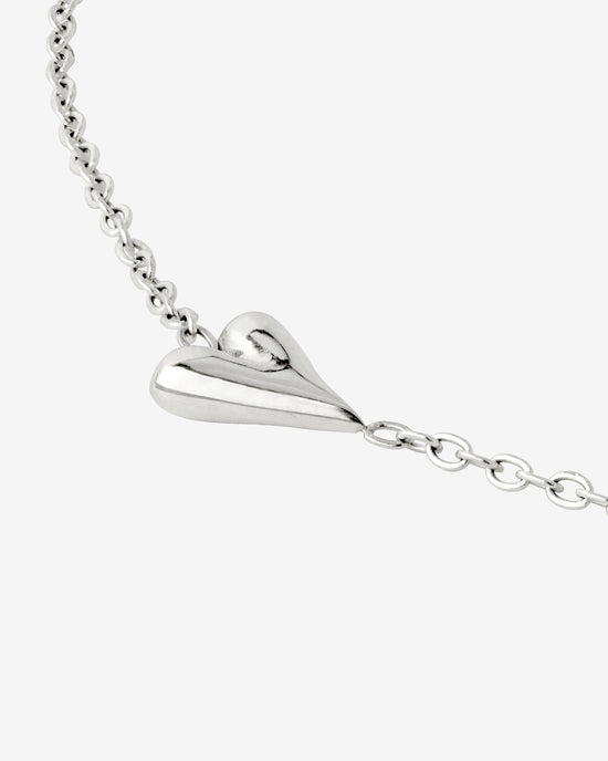 Flowy Heart Necklace Bundle Silver