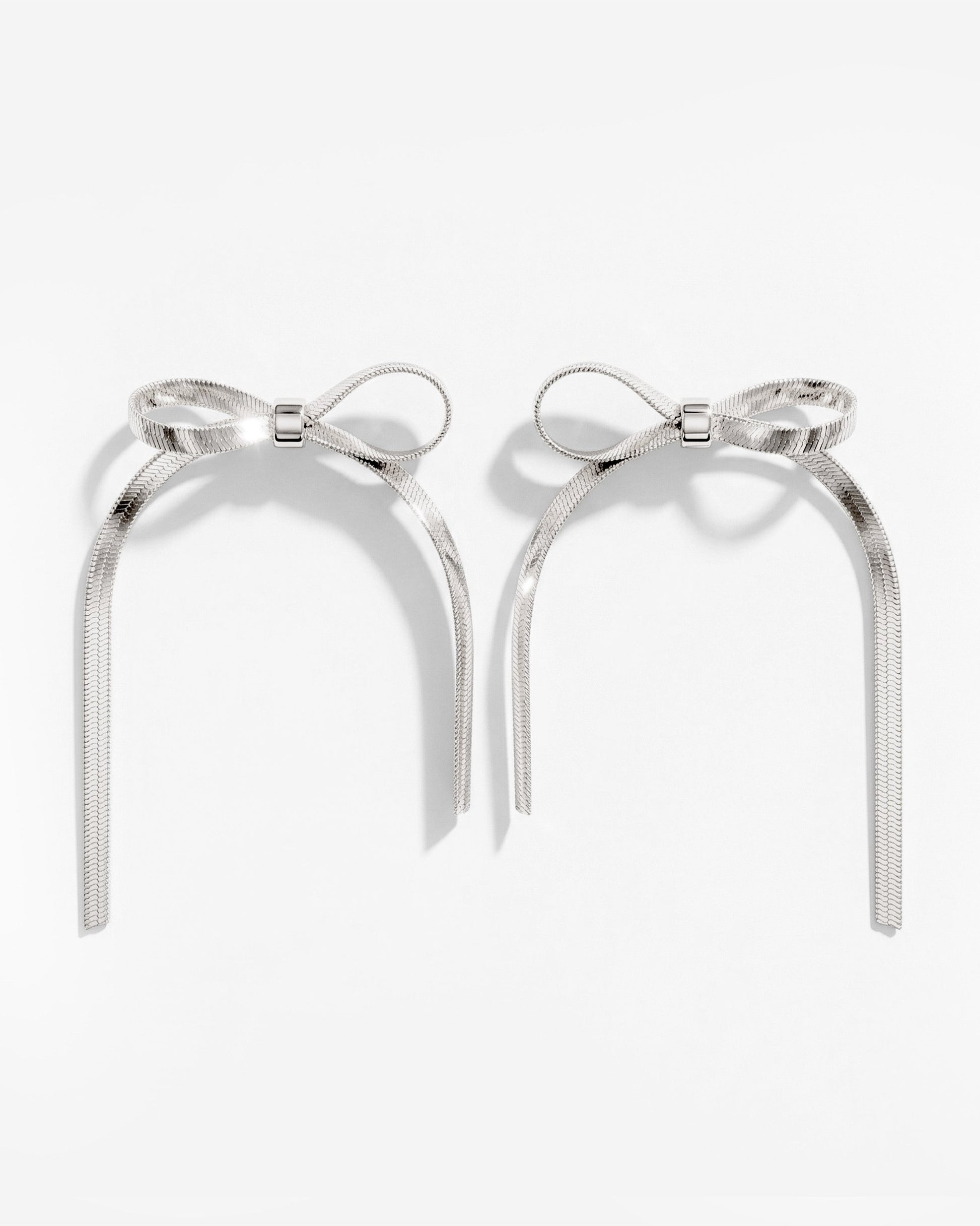 Sweet Bow Earrings Silver