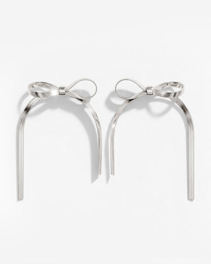 Sweet Bow Earrings Silver