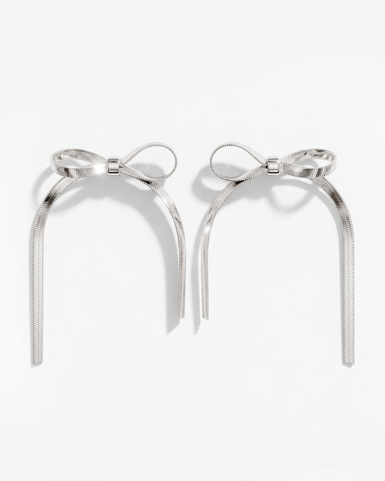 Sweet Bow Earrings Silver
