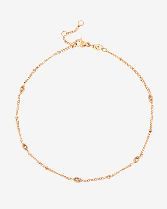Sparkling Eyes Anklet Rose Gold