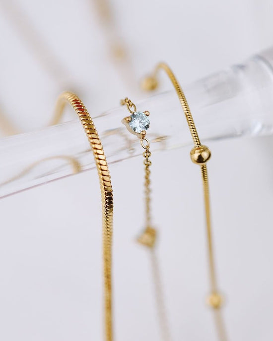 Squared Snake Chain Necklace gold
