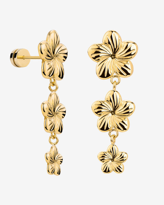 Floral Trinity Earrings gold