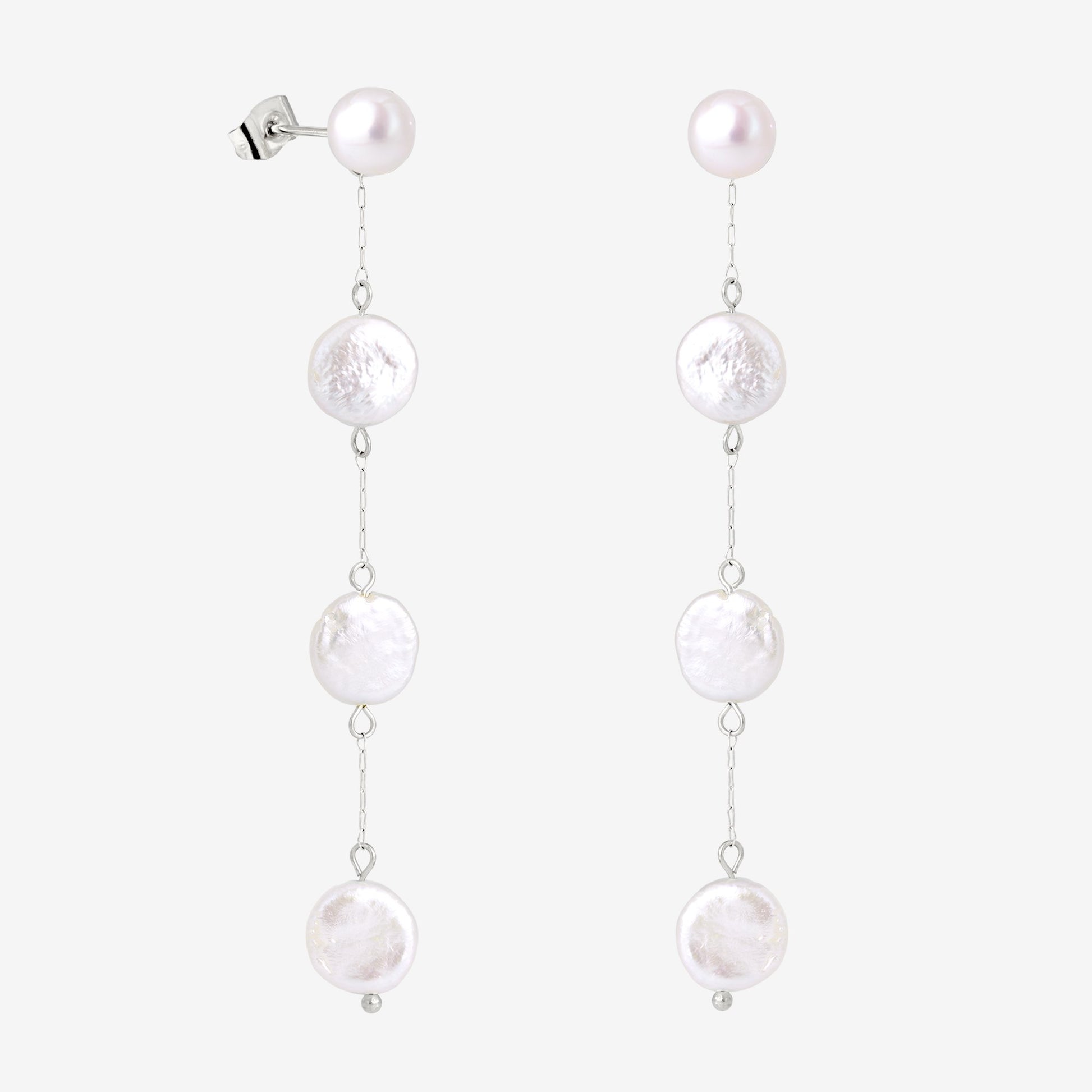 Pure Love Pearl Earrings Silver