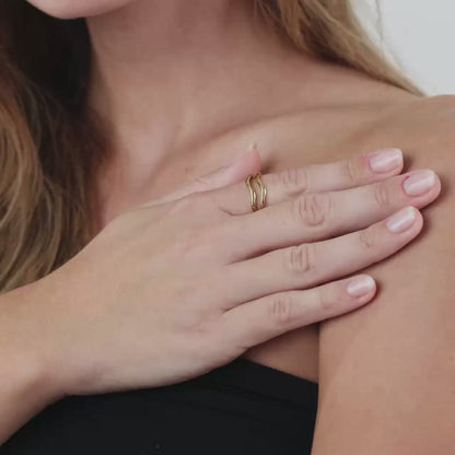 Double Wave Ring Roségold