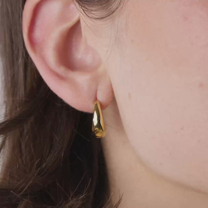 Gilded Curve Hoops Silver