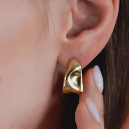 Liquid Shape Studs Rose Gold