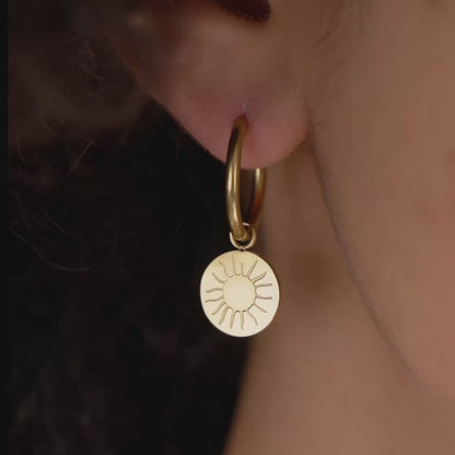Rising Sun Hoop Set Medium Rose Gold