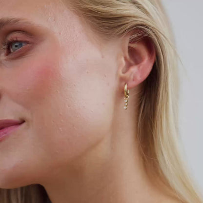 Bezel Bling Hoop Set Small Gold