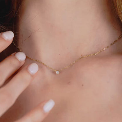 Solitaire Stone Choker Silver