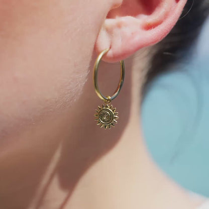 Sunny Swirl Hoop Set Large Rose Gold