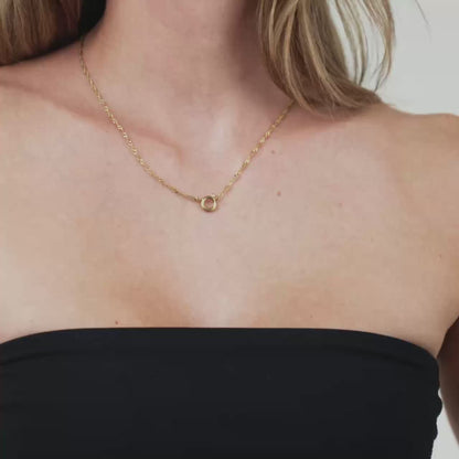 Rope Chain Charm Necklace Gold