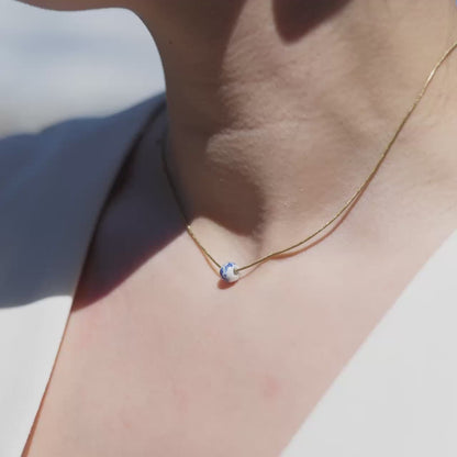 Flower Tile Necklace Rose Gold