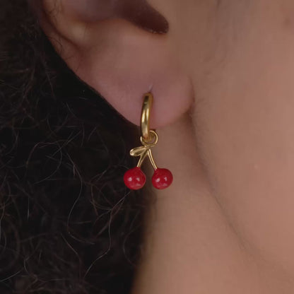 Very Cherry Hoop Set Baby Gold