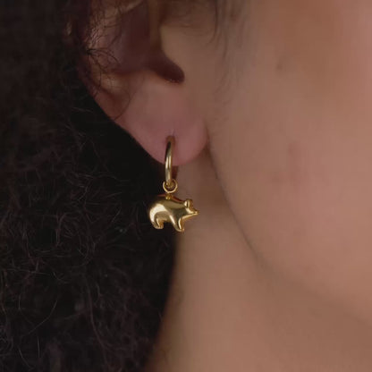 Piggy Hoop Set Small Gold