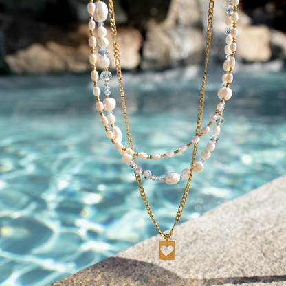 Summertime Pearl Necklace Silver