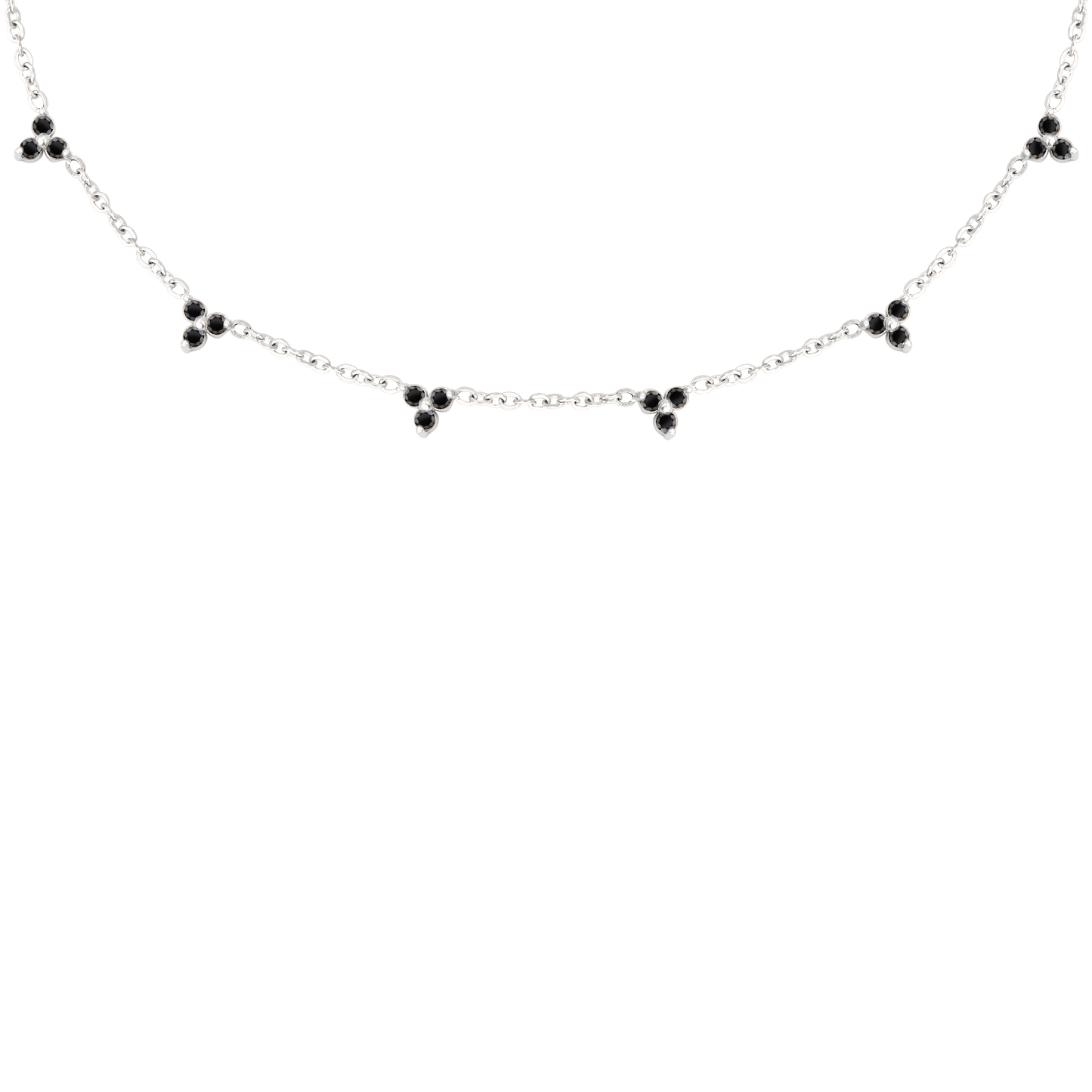 Black Stars Necklace Silver