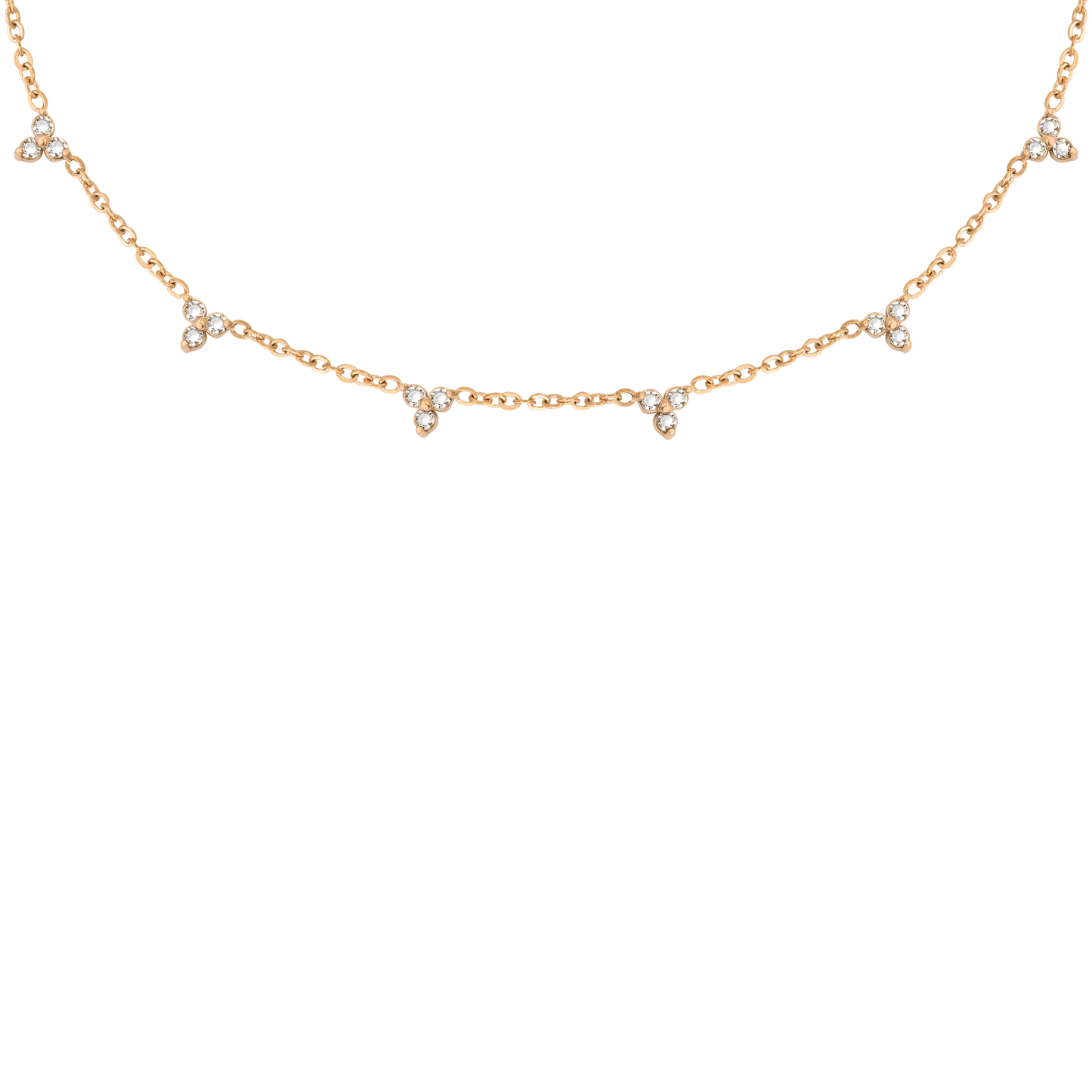White Stars and Skies Necklace Rose Gold